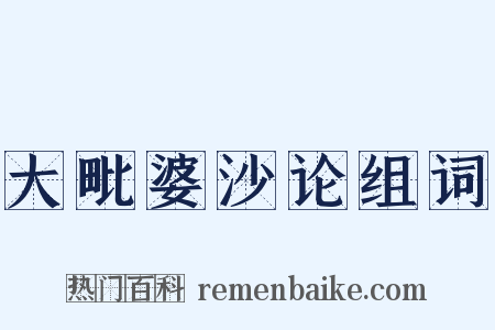 大毗婆沙论组词是什么意思的图片